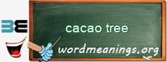 WordMeaning blackboard for cacao tree